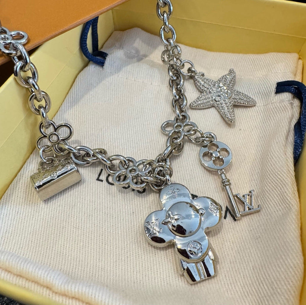 LOUIS VUITTON Canvas Logo Bag Charm Keychain