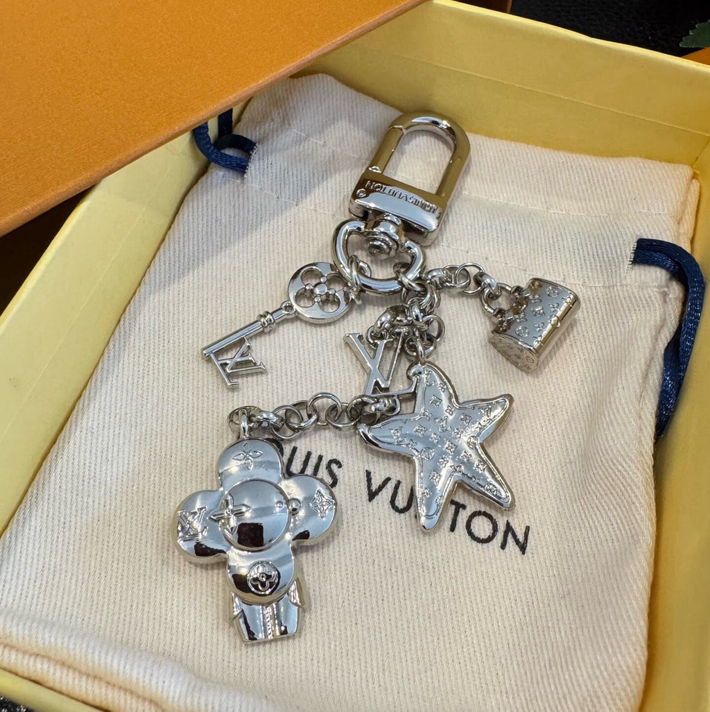 LOUIS VUITTON Canvas Logo Bag Charm Keychain