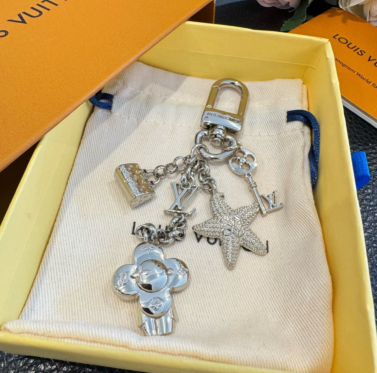 LOUIS VUITTON Canvas Logo Bag Charm Keychain