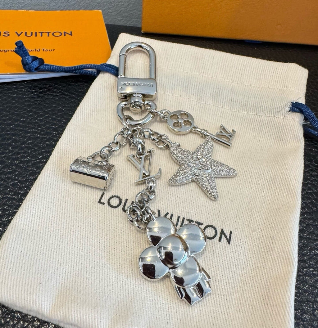 LOUIS VUITTON Canvas Logo Bag Charm Keychain