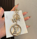 LOUIS VUITTON Canvas Flower Bag Charm Keychain