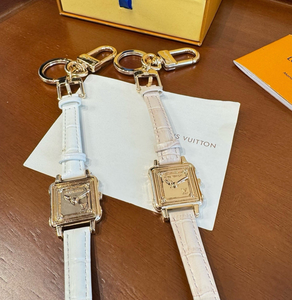 LOUIS VUITTON Leather Bag Charm Keychain