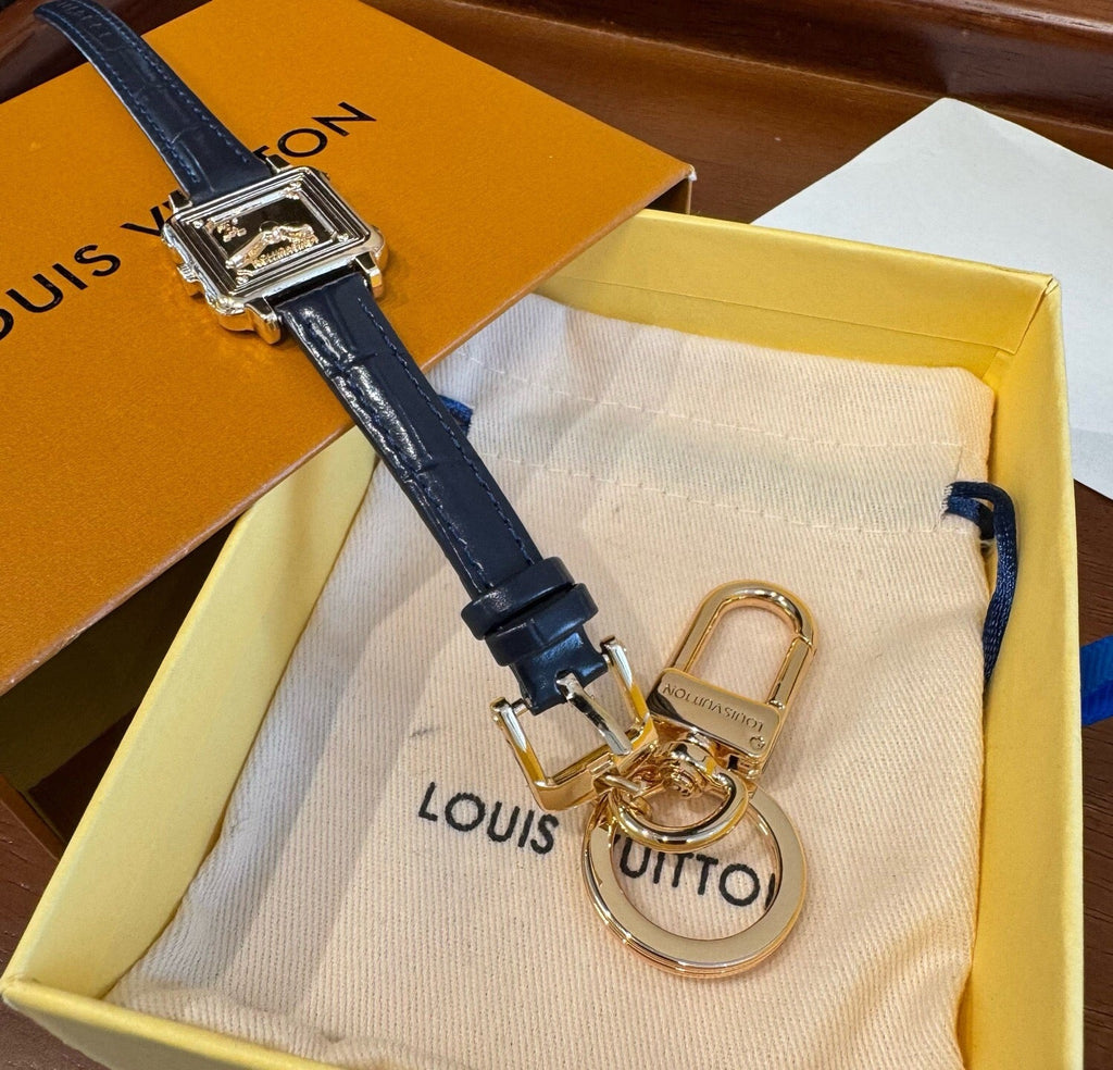 LOUIS VUITTON Leather Bag Charm Keychain