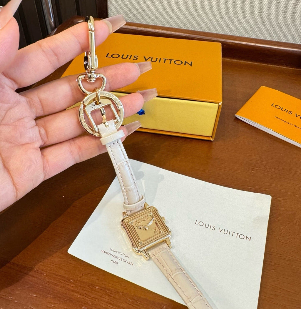 LOUIS VUITTON Leather Bag Charm Keychain