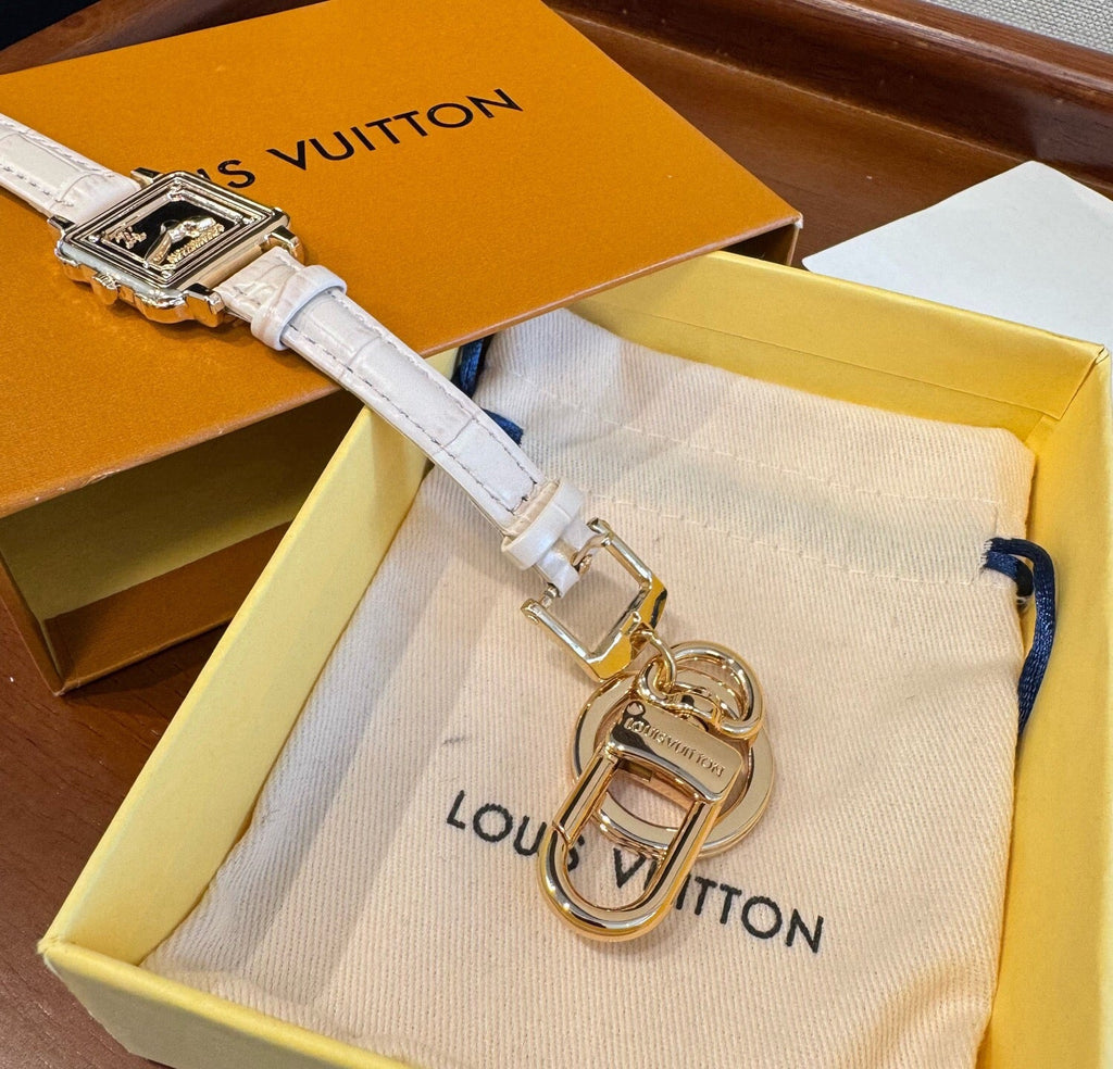 LOUIS VUITTON Leather Bag Charm Keychain
