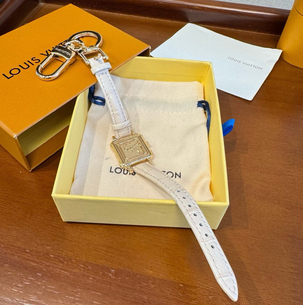 LOUIS VUITTON Leather Bag Charm Keychain