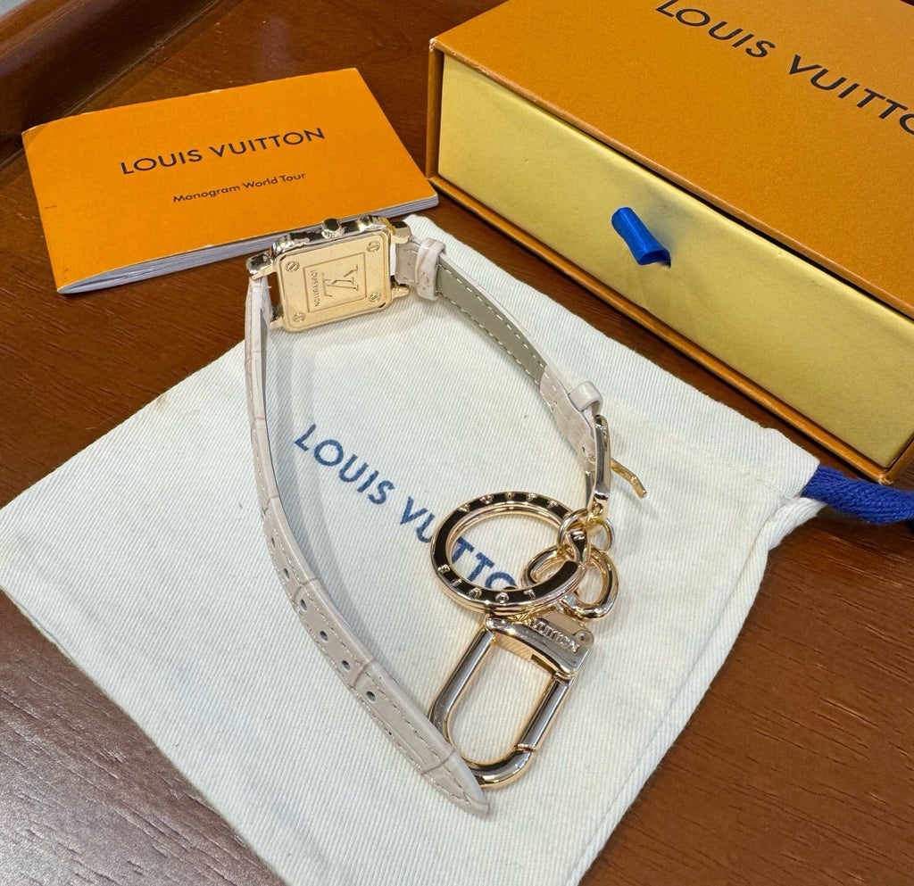 LOUIS VUITTON Leather Bag Charm Keychain