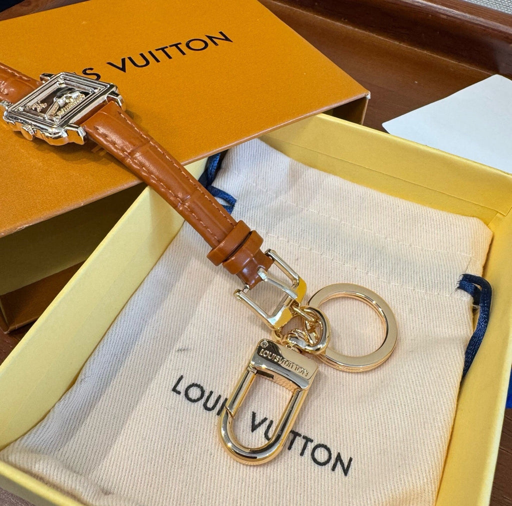 LOUIS VUITTON Leather Bag Charm Keychain