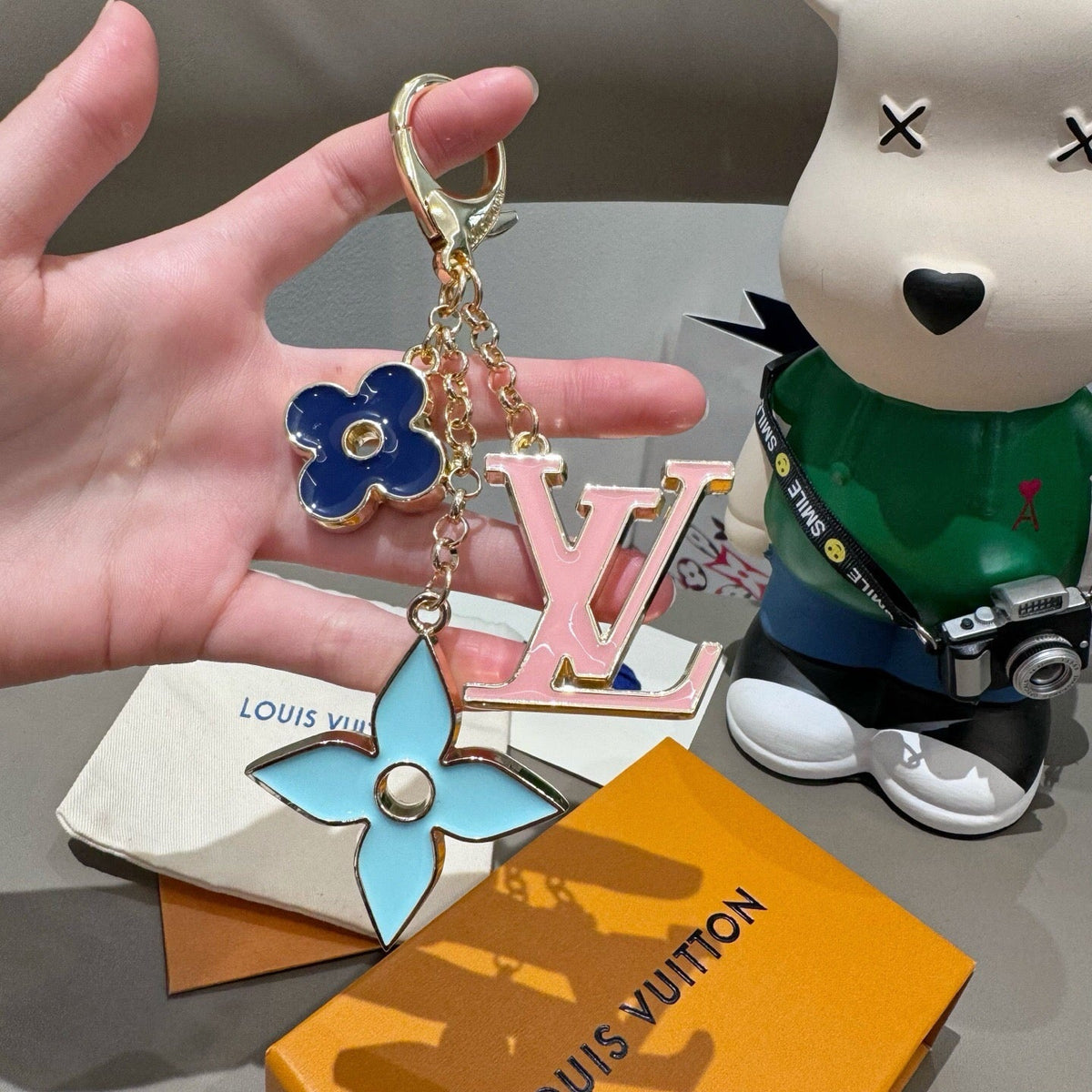LOUIS VUITTON Canvas Bag Charm Keychain