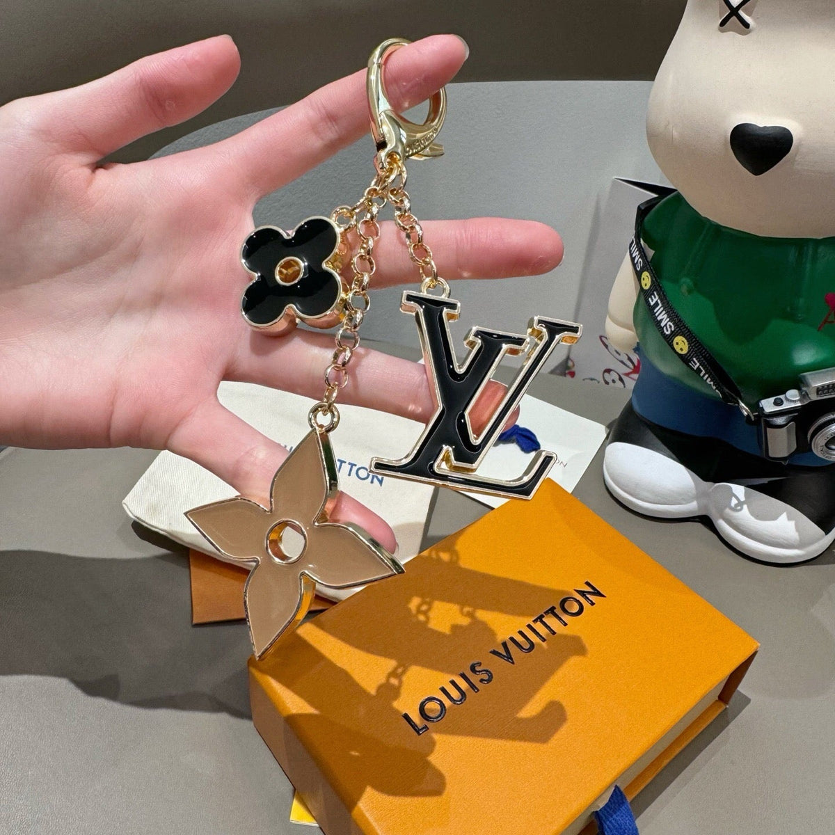LOUIS VUITTON Canvas Bag Charm Keychain