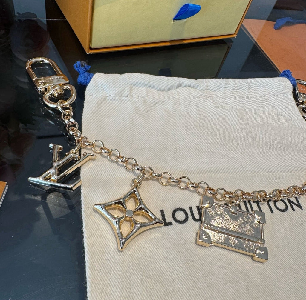 LOUIS VUITTON Canvas Cherry Blossom Bag Charm Keychain