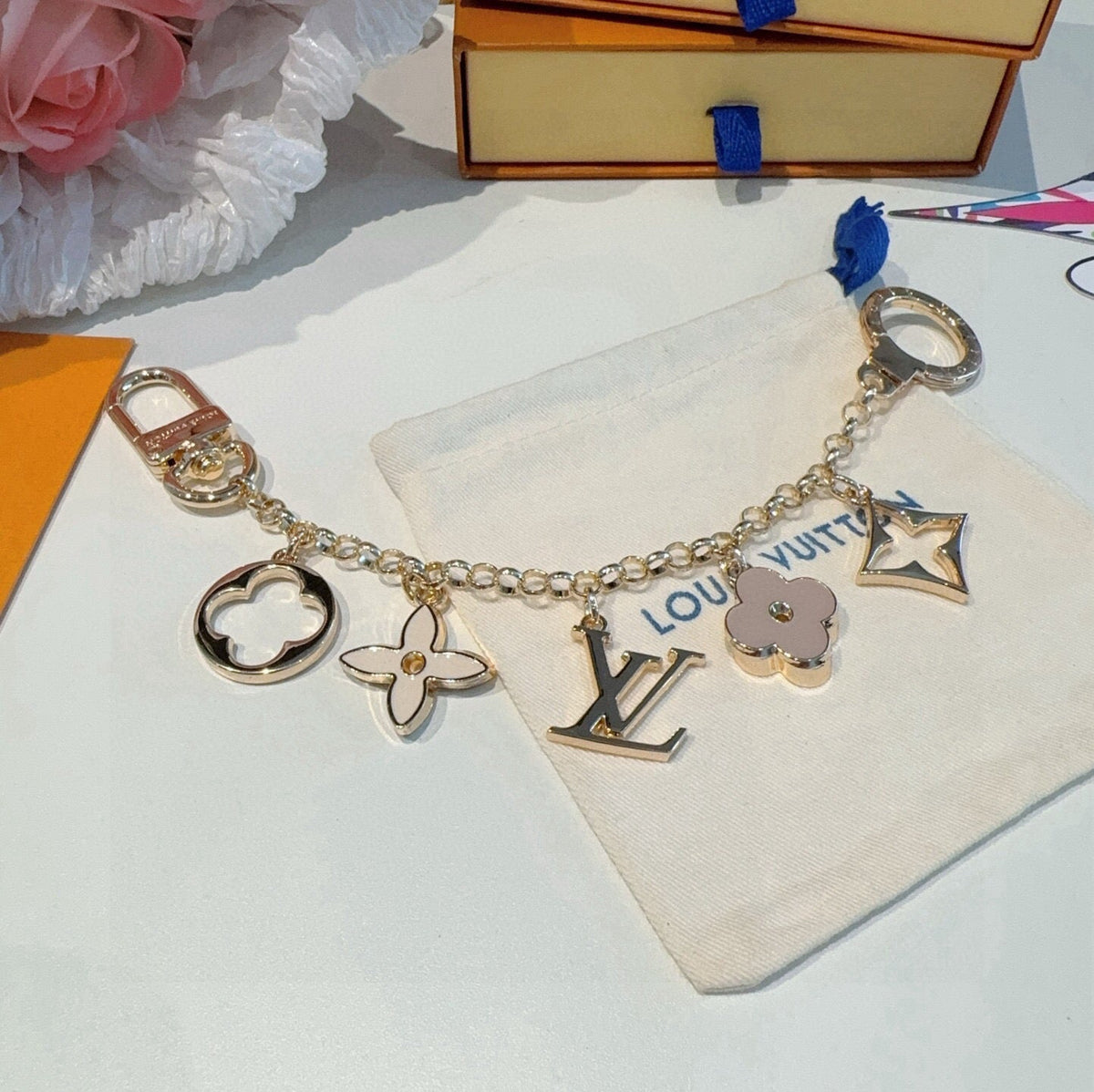 LOUIS VUITTON Canvas Bag Charm Keychain