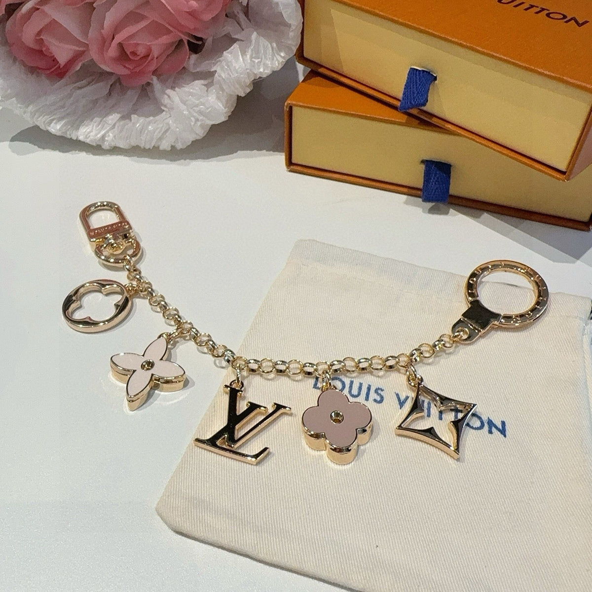 LOUIS VUITTON Canvas Bag Charm Keychain