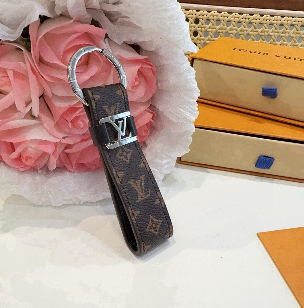 LOUIS VUITTON Logo Bag Charm Keychain