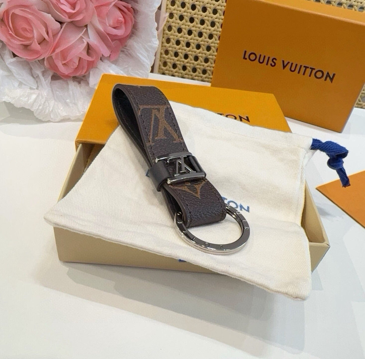 LOUIS VUITTON Logo Bag Charm Keychain