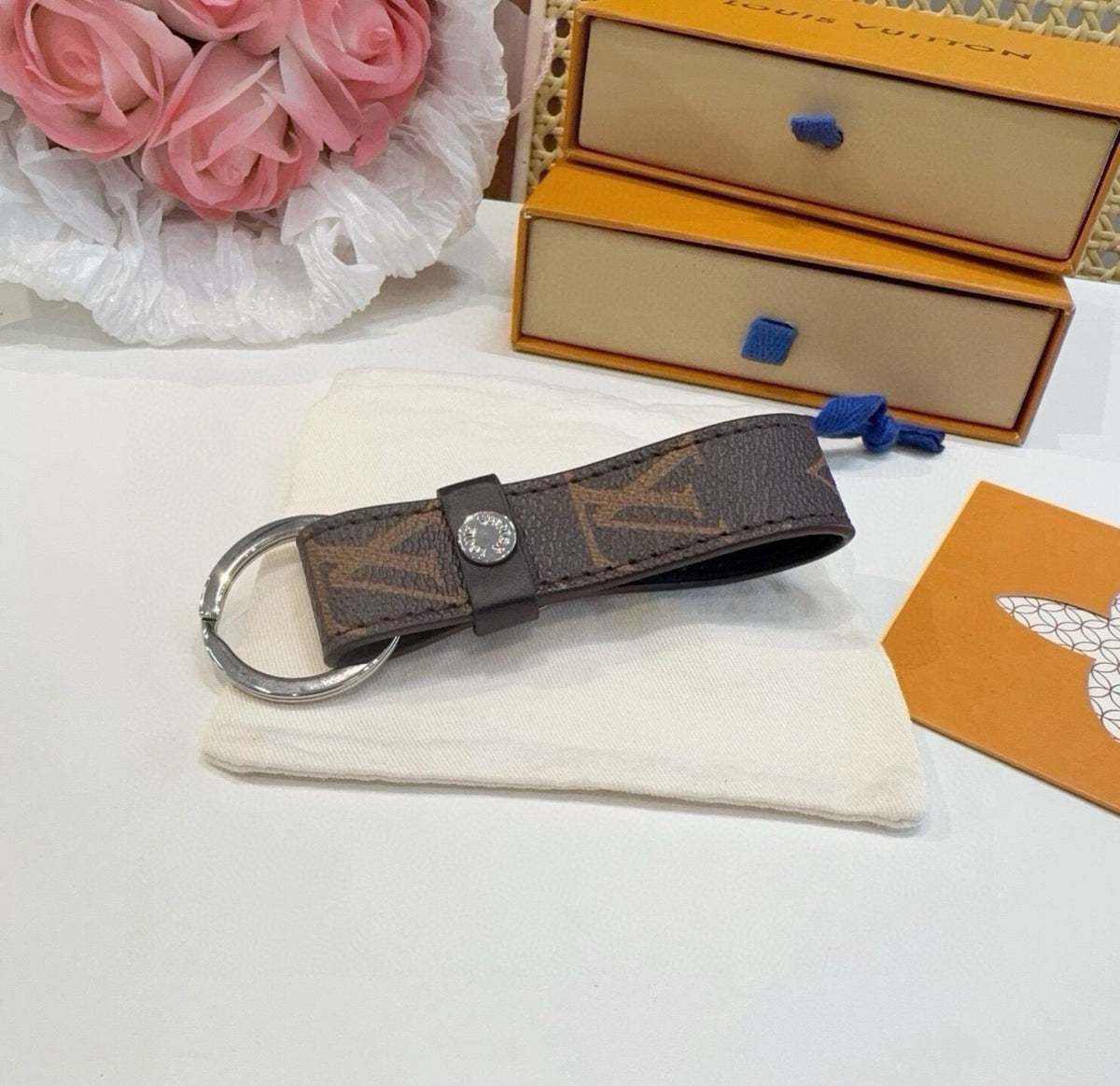 LOUIS VUITTON Logo Bag Charm Keychain