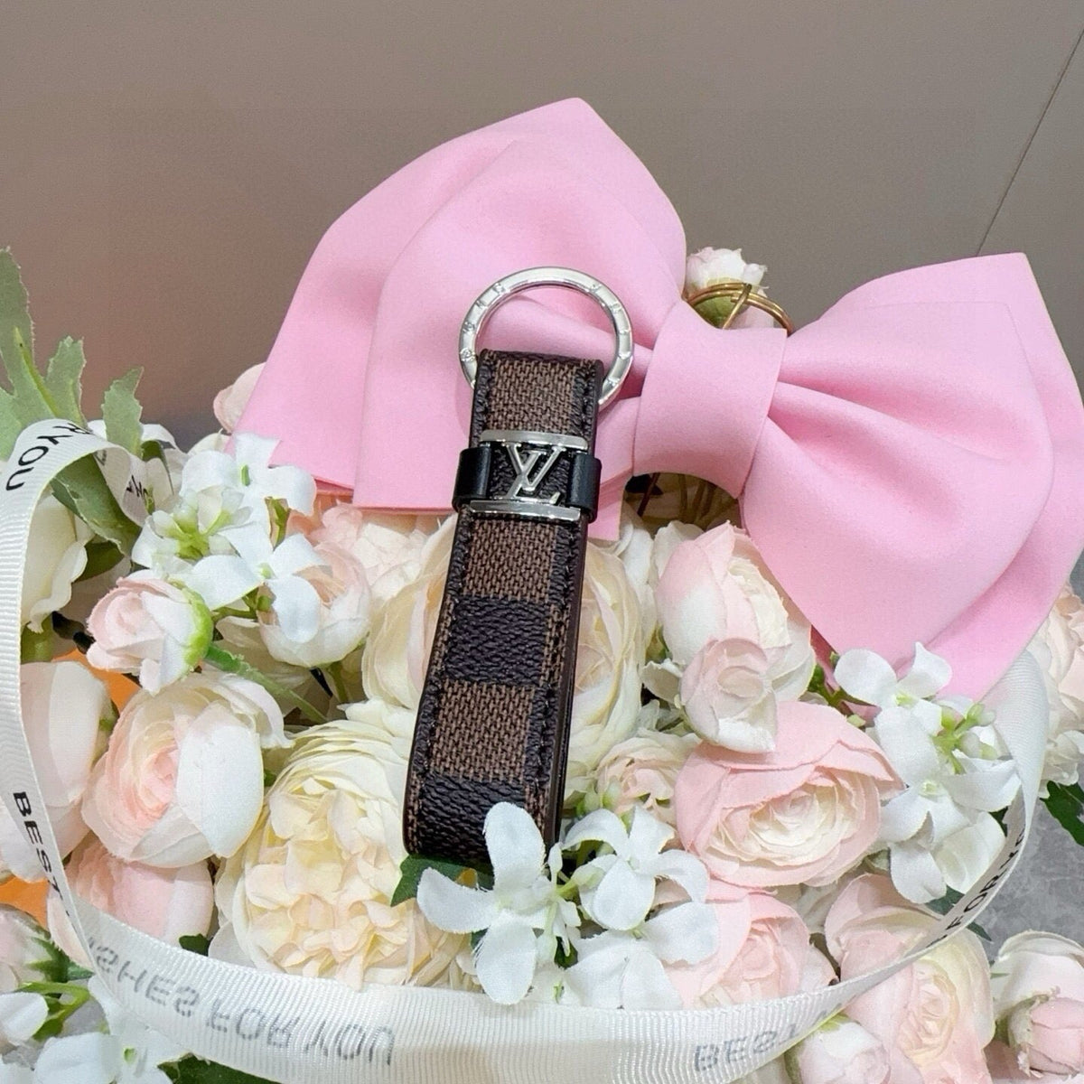 LOUIS VUITTON Logo Bag Charm Keychain