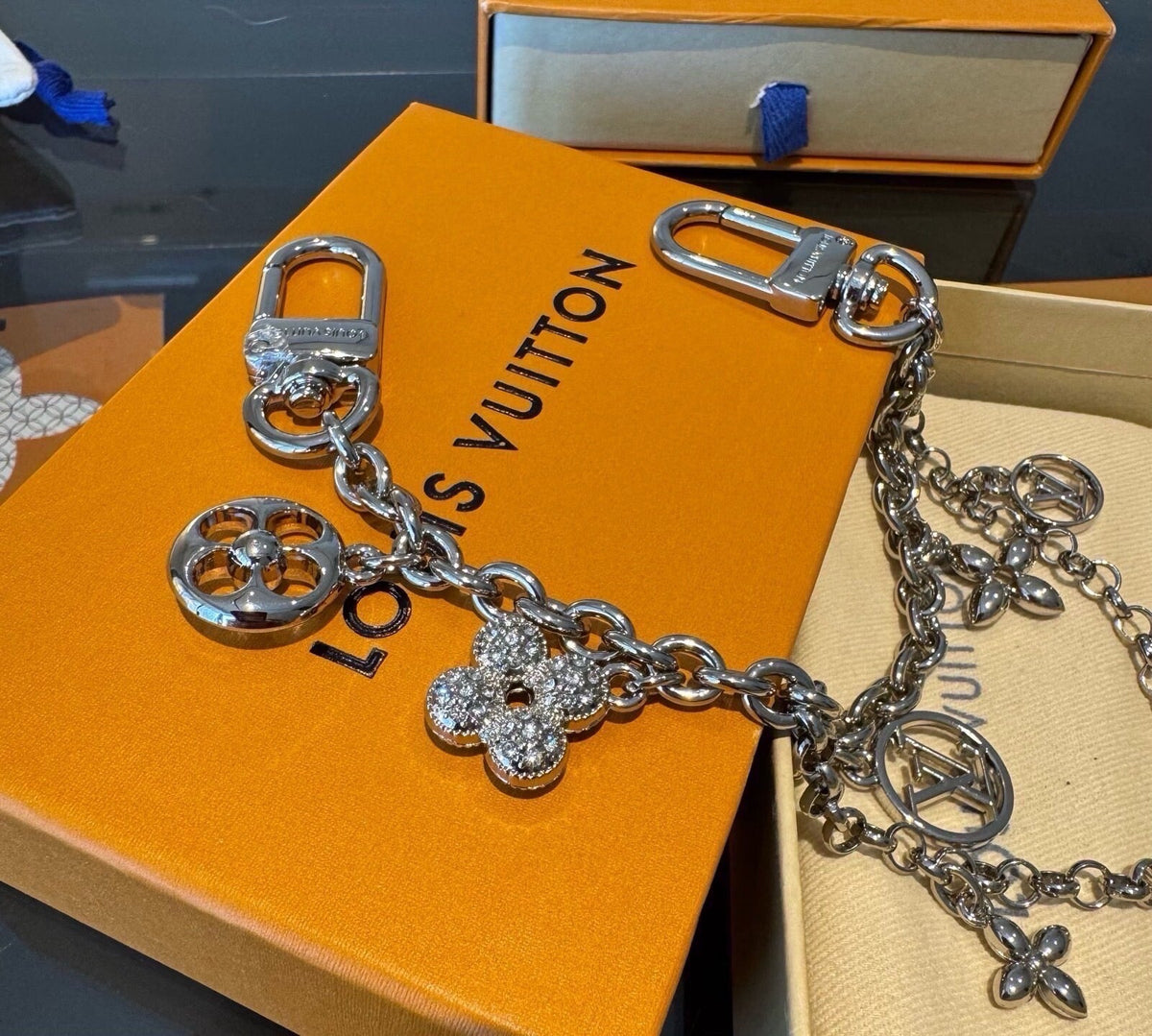LOUIS VUITTON Metal Bag Charm Keychain