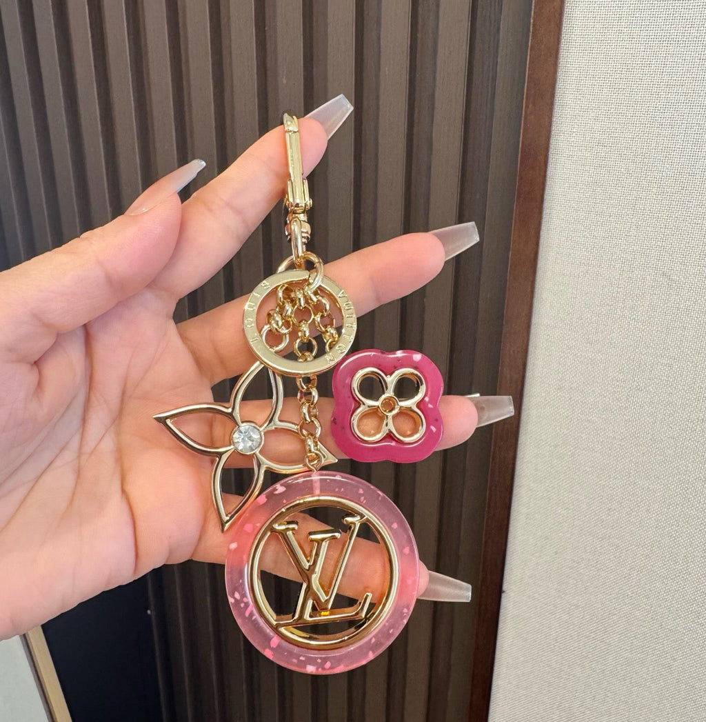 LOUIS VUITTON Canvas Metal Bag Charm Keychain