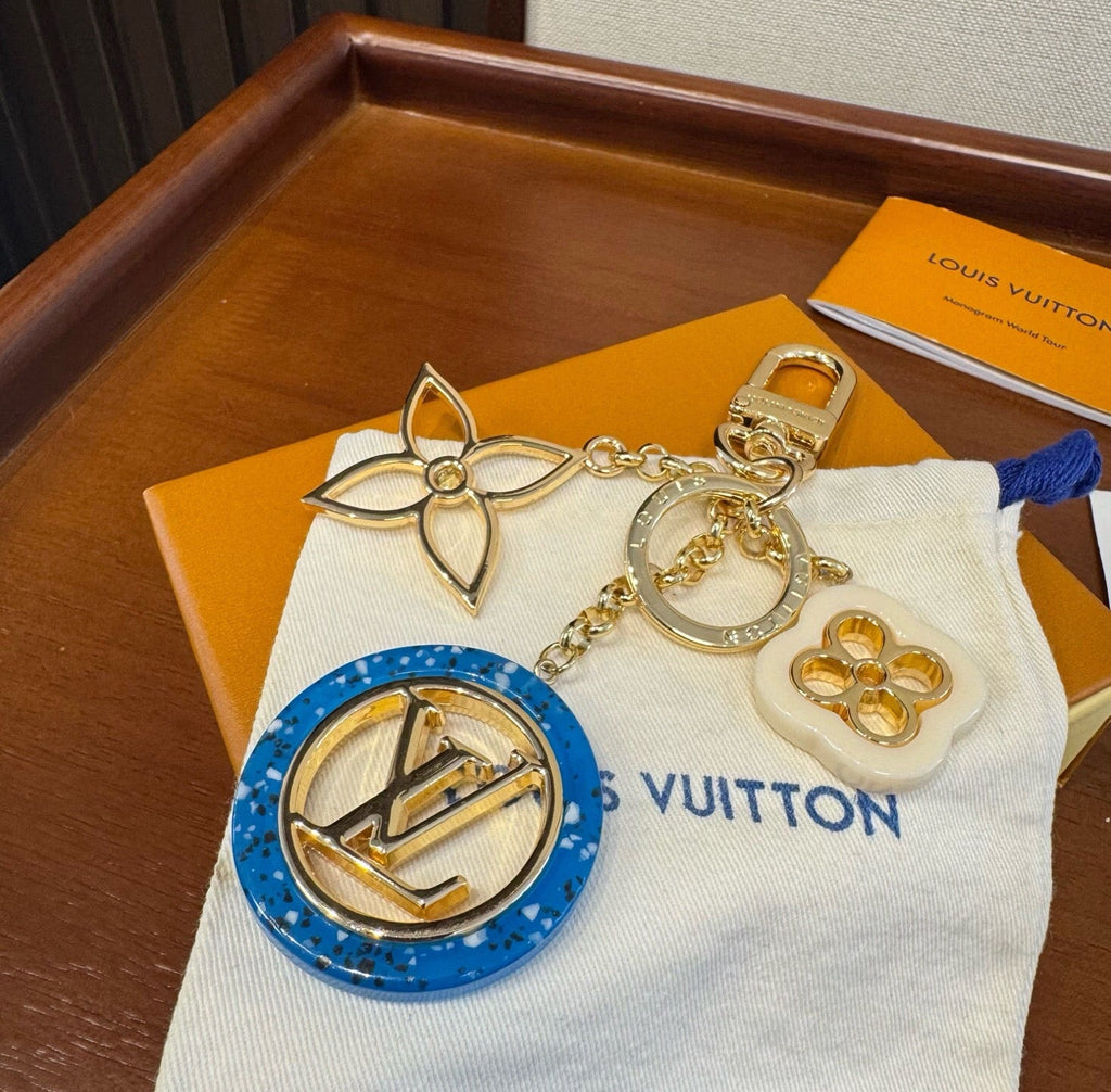 LOUIS VUITTON Canvas Metal Bag Charm Keychain