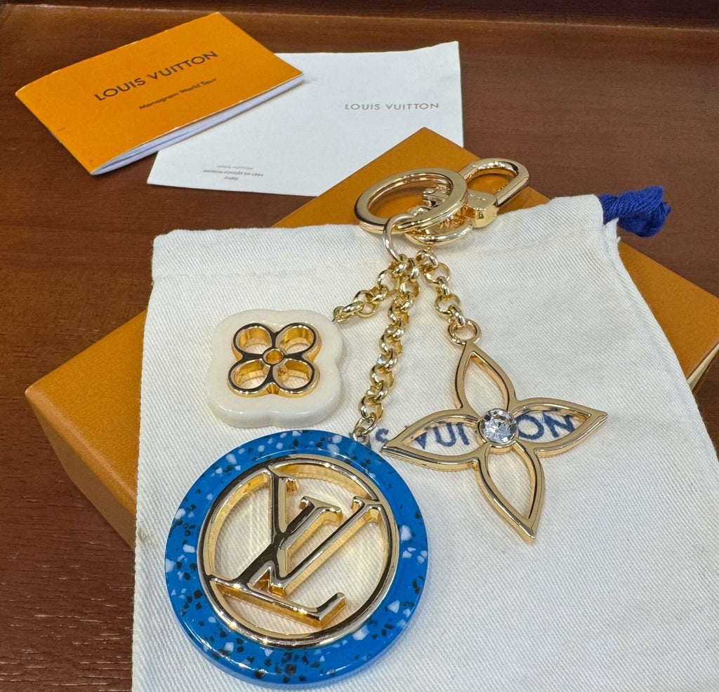 LOUIS VUITTON Canvas Metal Bag Charm Keychain