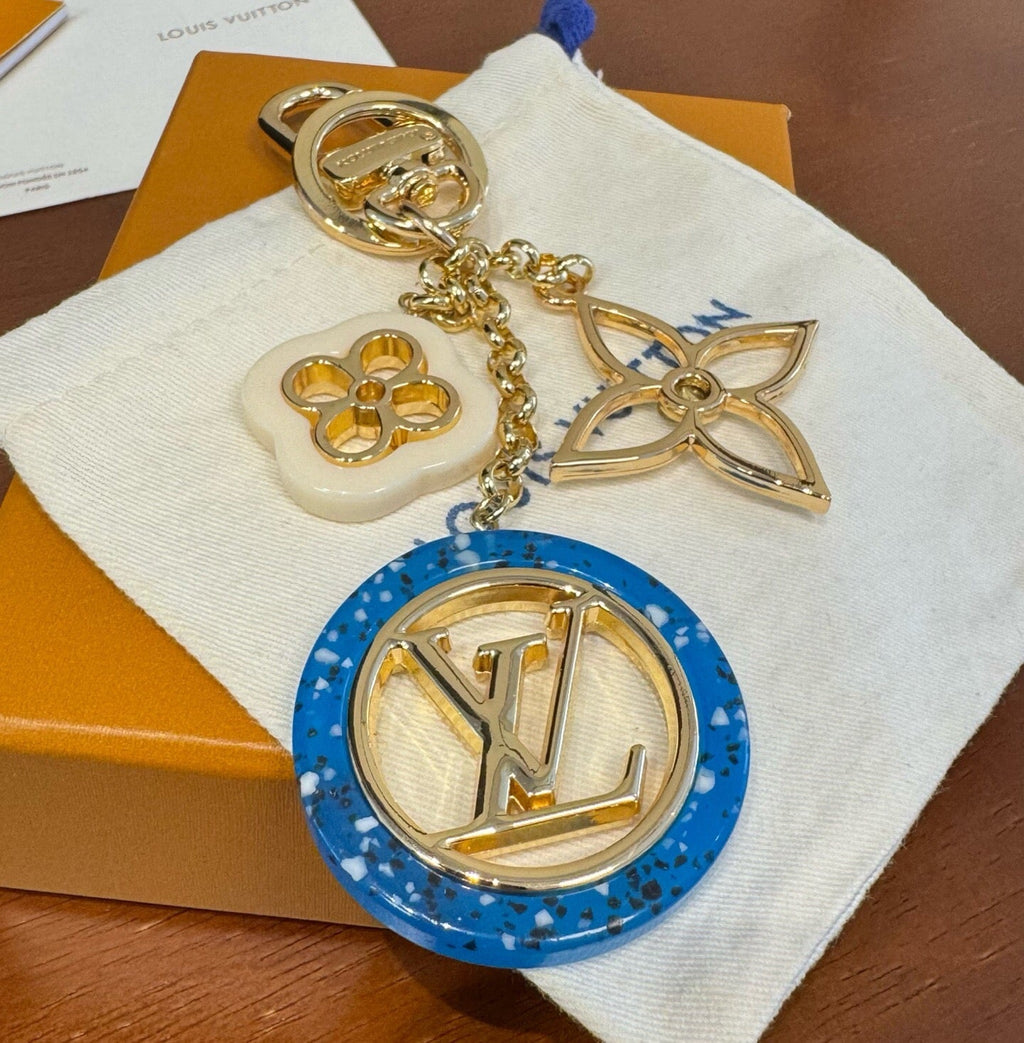 LOUIS VUITTON Canvas Metal Bag Charm Keychain