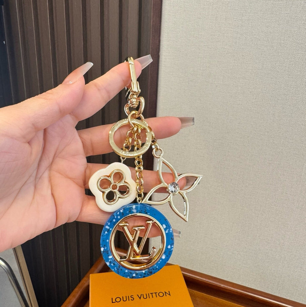 LOUIS VUITTON Canvas Metal Bag Charm Keychain