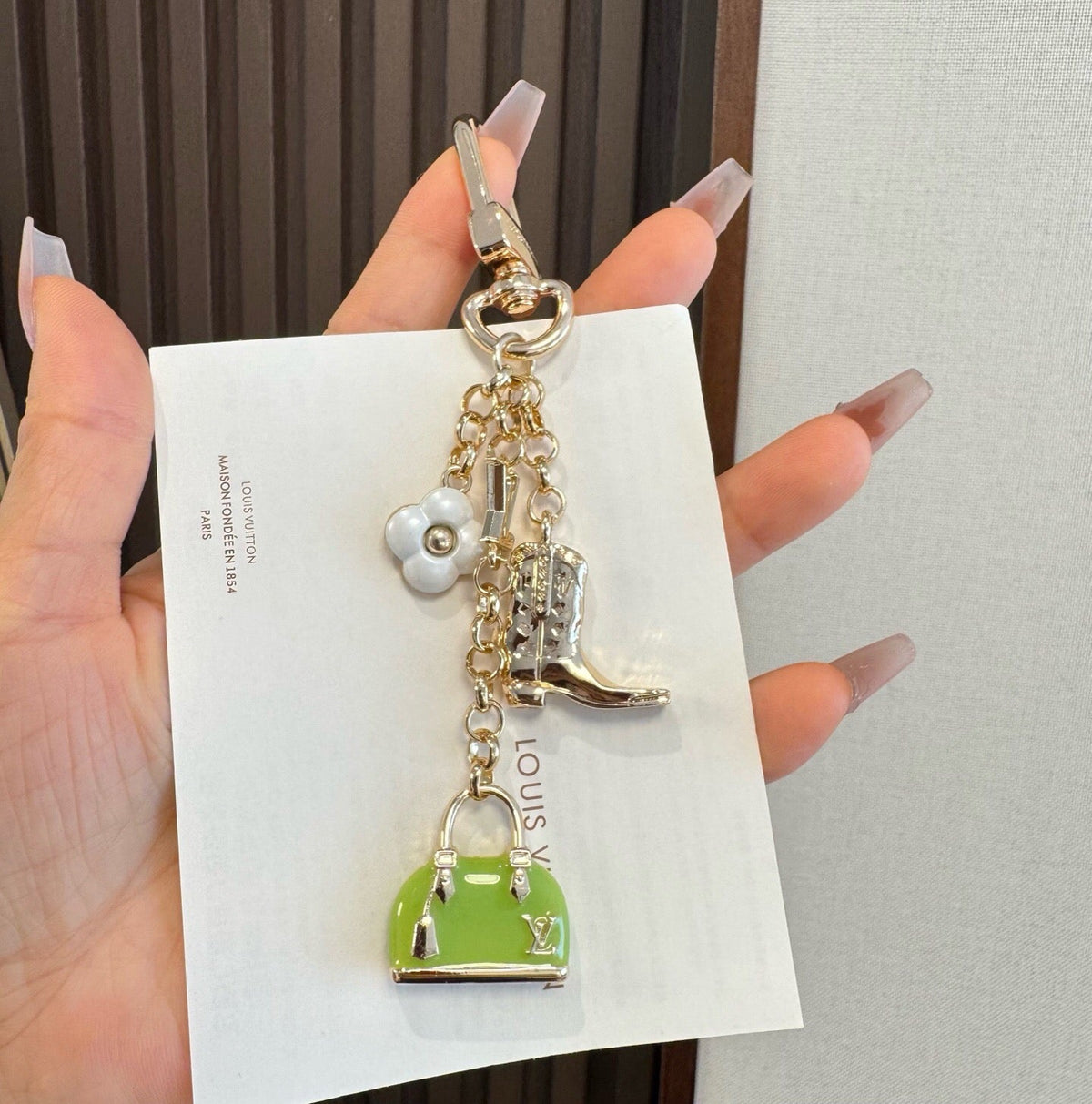 LOUIS VUITTON Metal Bag Charm Keychain