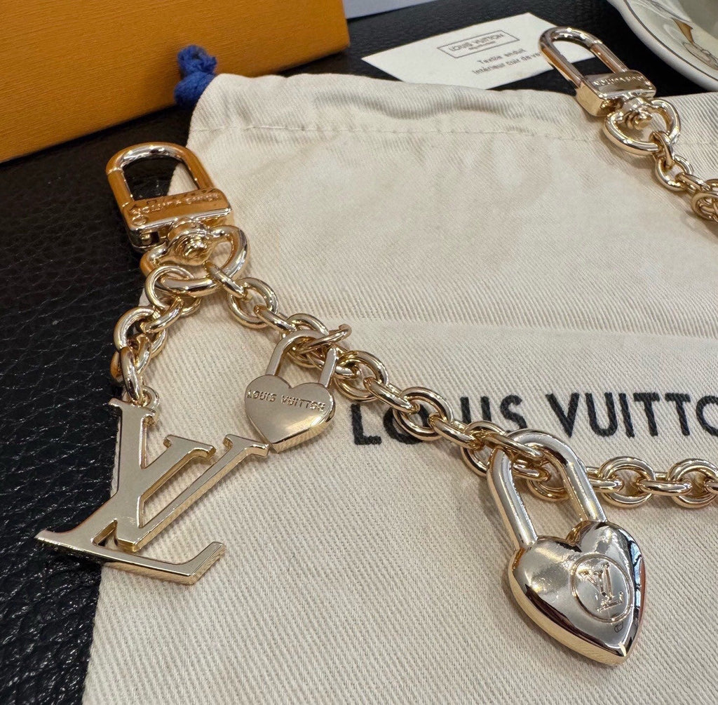 LOUIS VUITTON Canvas Cherry Blossom Bag Charm Keychain