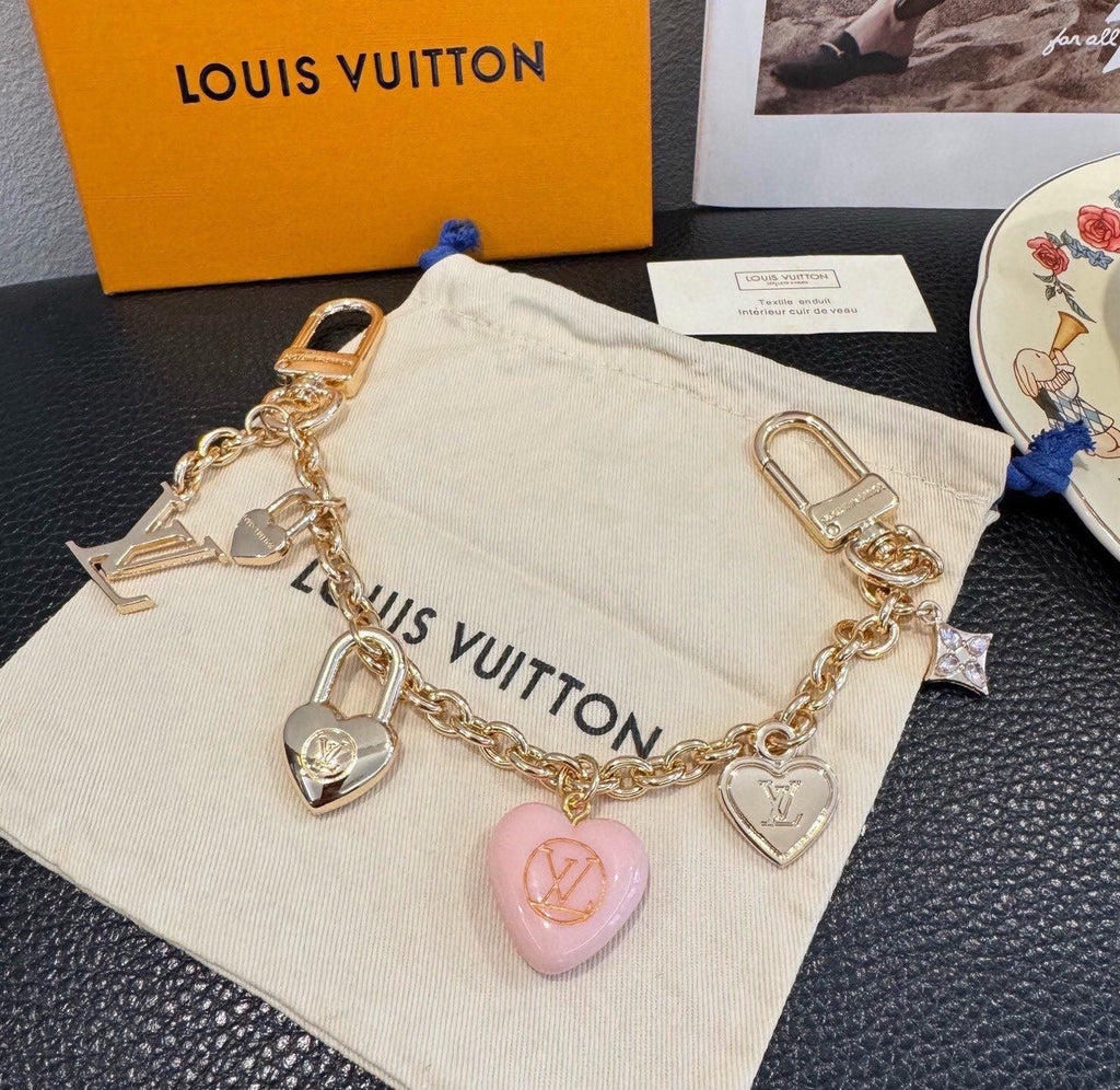 LOUIS VUITTON Canvas Cherry Blossom Bag Charm Keychain