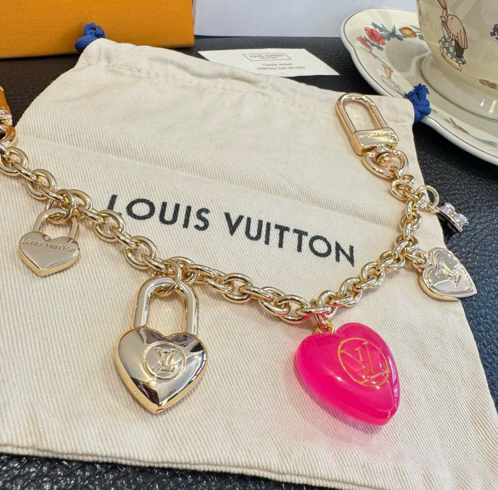LOUIS VUITTON Canvas Cherry Blossom Bag Charm Keychain