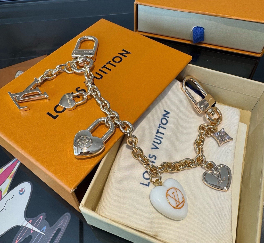 LOUIS VUITTON Canvas Cherry Blossom Bag Charm Keychain