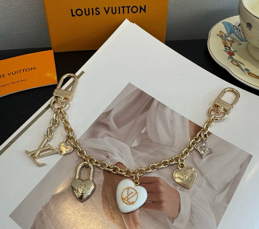 LOUIS VUITTON Canvas Cherry Blossom Bag Charm Keychain