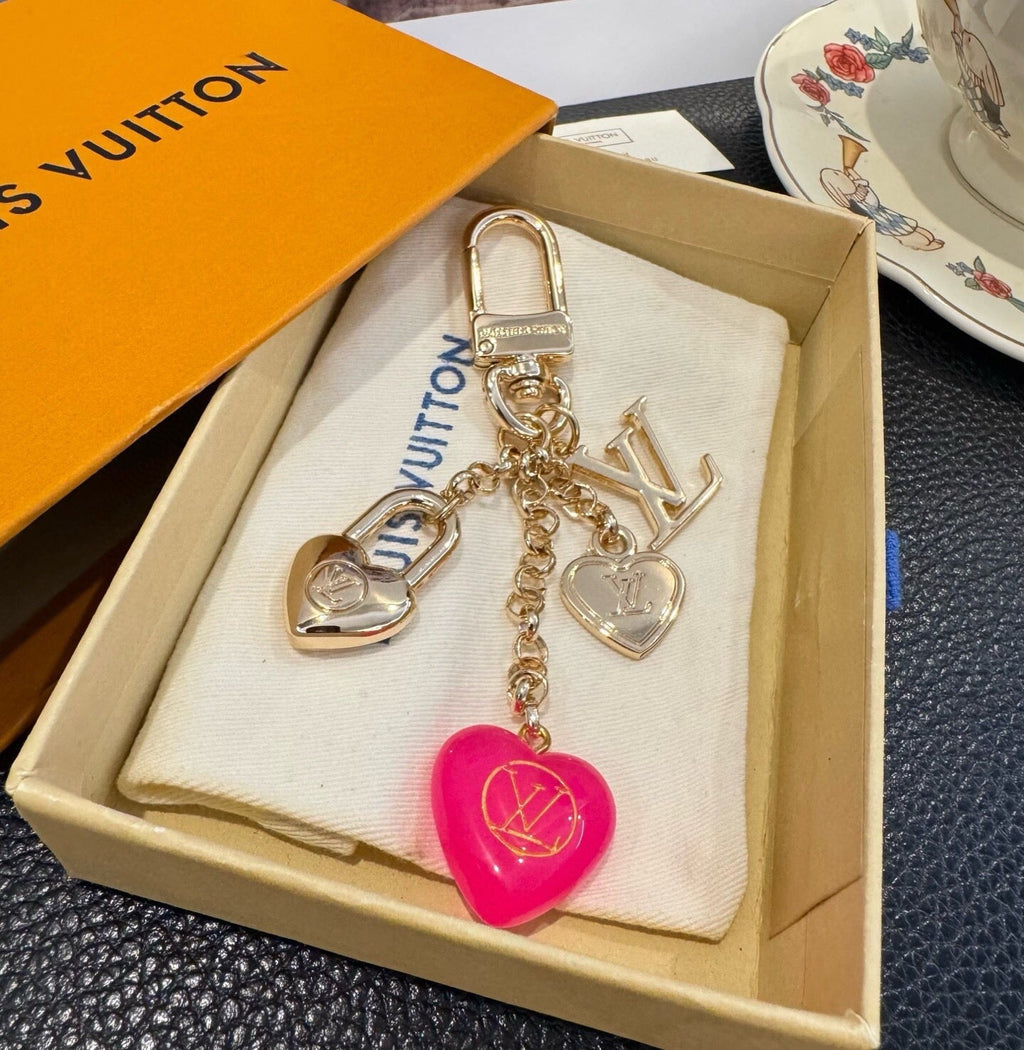 LOUIS VUITTON Canvas Flower Bag Charm Keychain