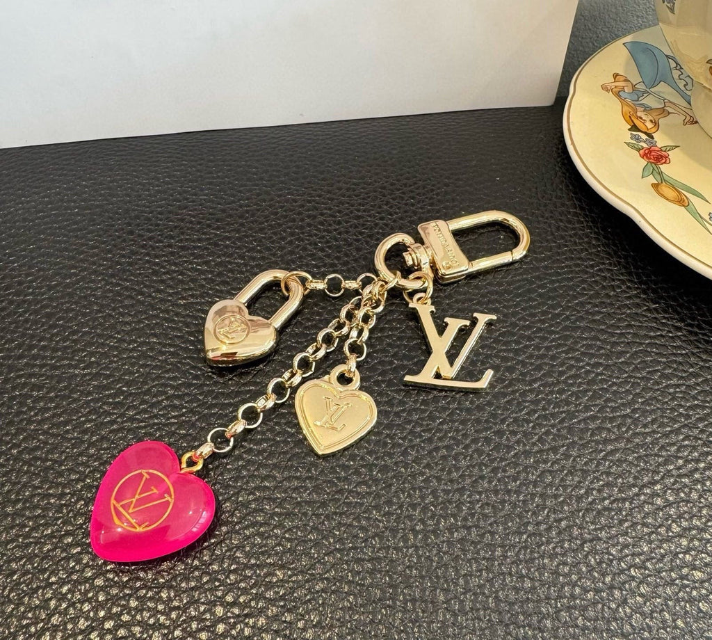 LOUIS VUITTON Canvas Flower Bag Charm Keychain