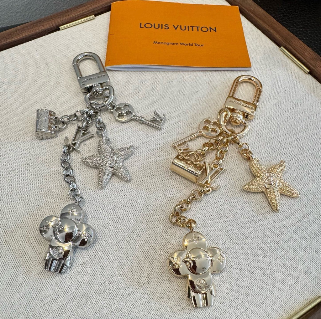 LOUIS VUITTON Canvas Logo Bag Charm Keychain
