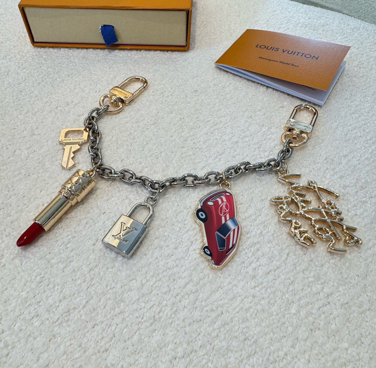 LOUIS VUITTON Logo Bag Charm Keychain