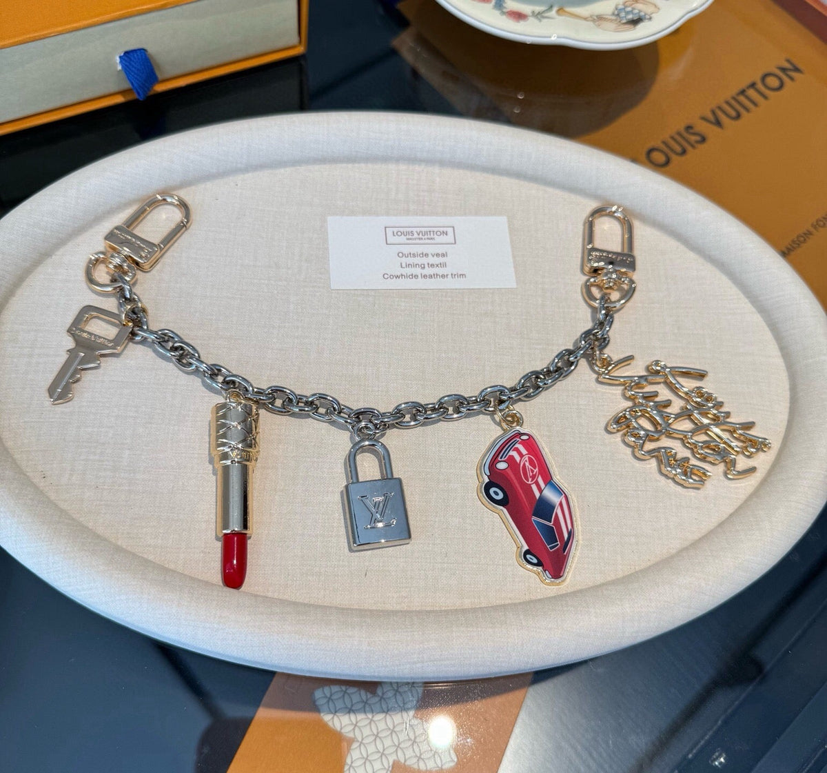 LOUIS VUITTON Logo Bag Charm Keychain