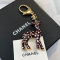 CHANEL Enamel Gold-Tone Vintage Deer Brooch