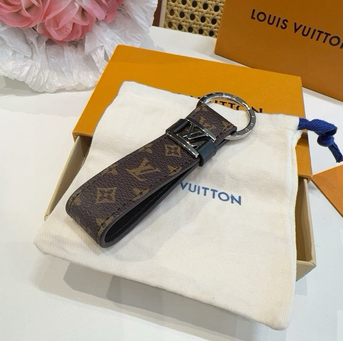 LOUIS VUITTON Logo Bag Charm Keychain