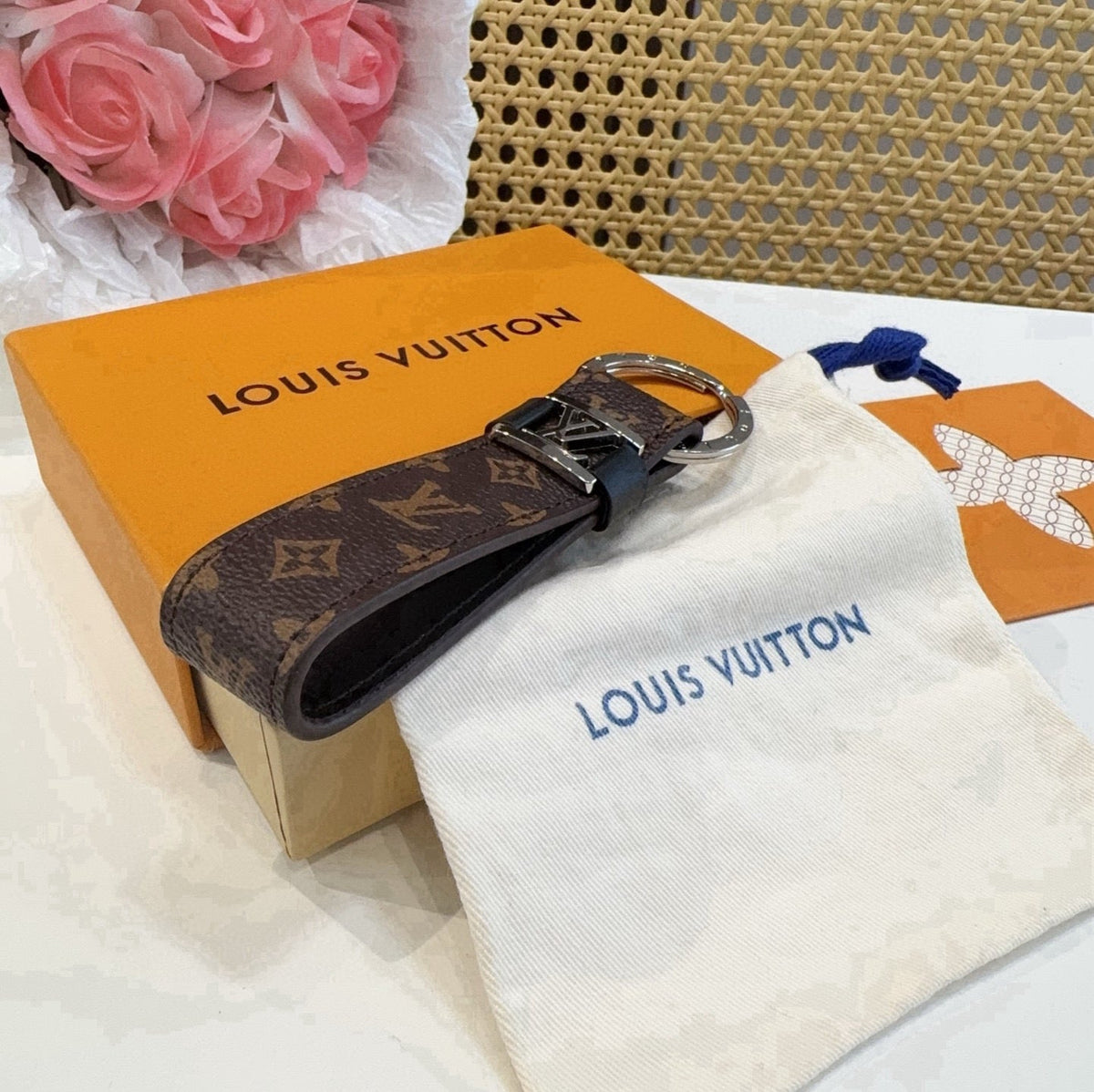 LOUIS VUITTON Logo Bag Charm Keychain