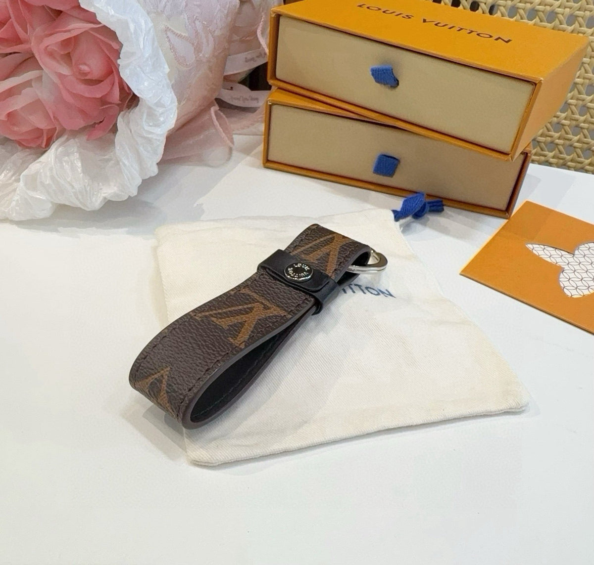 LOUIS VUITTON Logo Bag Charm Keychain
