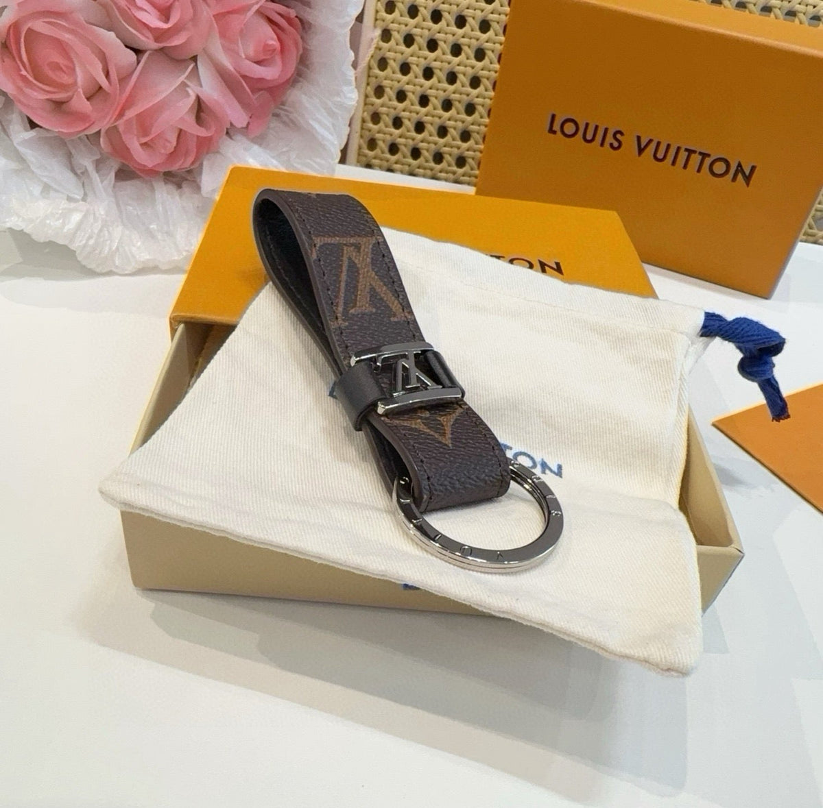 LOUIS VUITTON Logo Bag Charm Keychain