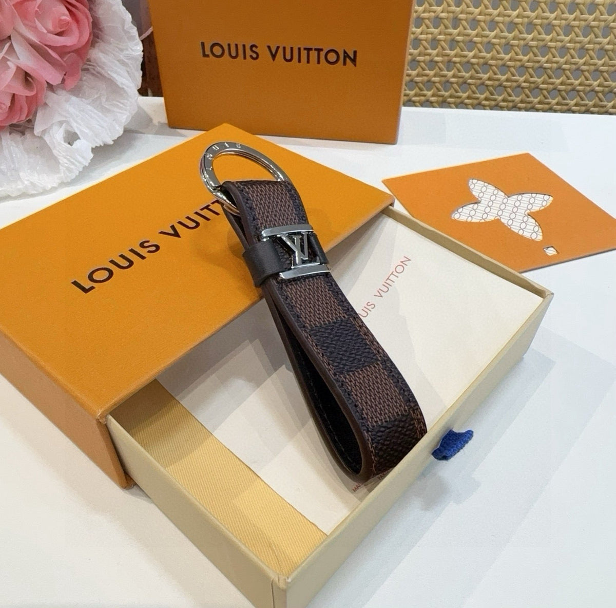 LOUIS VUITTON Logo Bag Charm Keychain