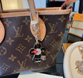 LOUIS VUITTON Canvas Flower Bag Charm Keychain