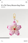 LOUIS VUITTON Leather Metal Bag Charm Keychain
