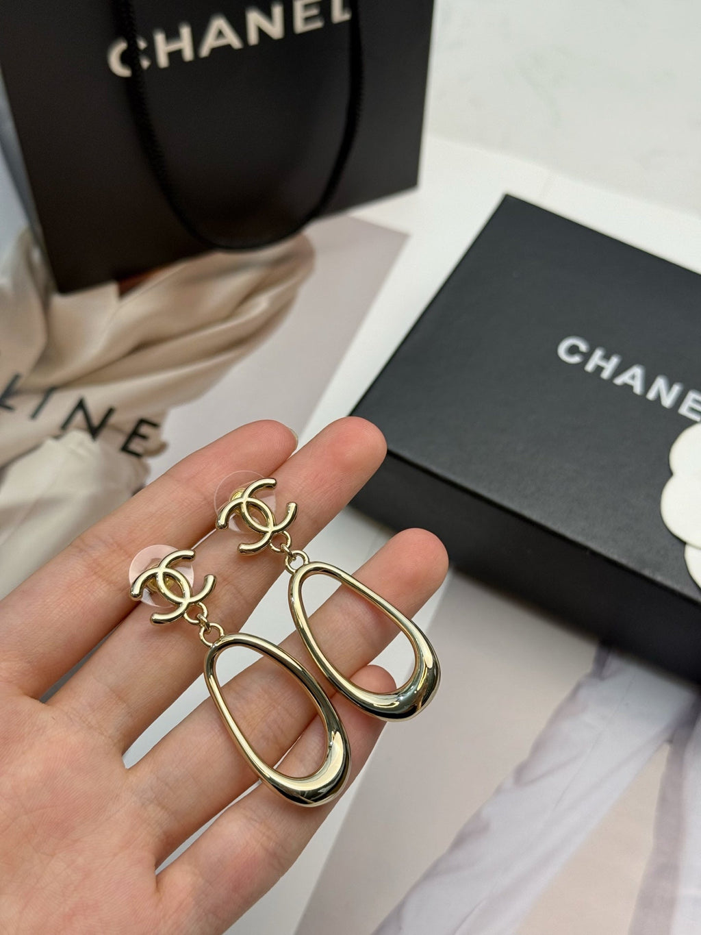 CHANEL Gold-Tone Earrings