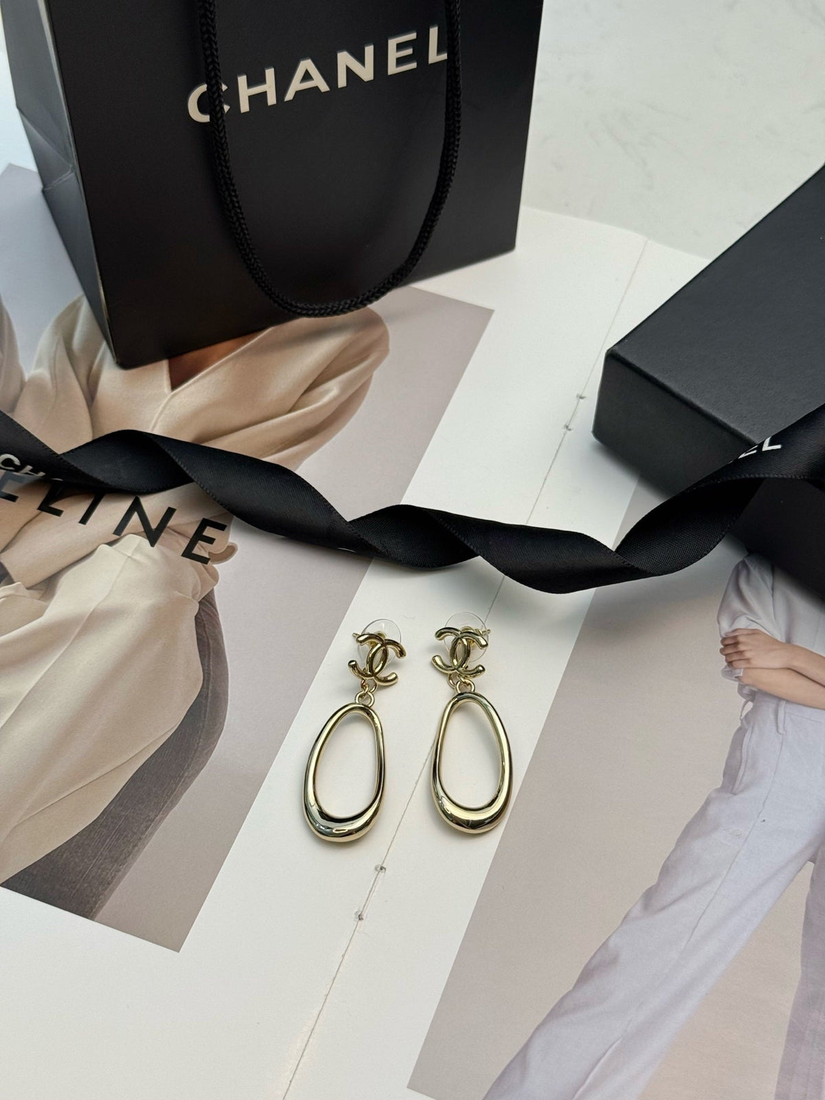 CHANEL Gold-Tone Earrings