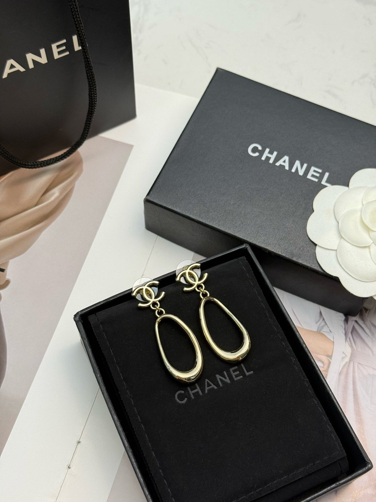CHANEL Gold-Tone Earrings