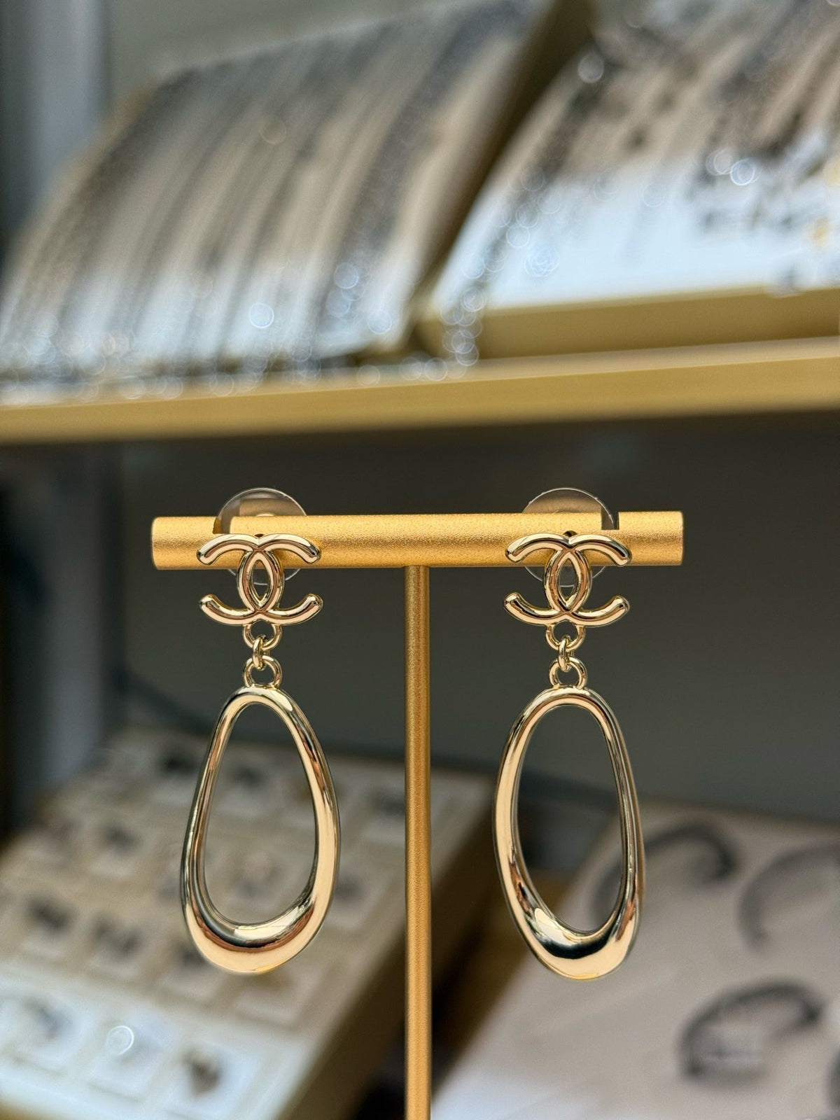 CHANEL Gold-Tone Earrings
